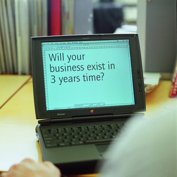 'Will your business exist in 3 years time?' A4 Computer Screen ©Design Council