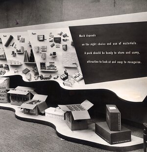 (Image: The packaging display at the Britain Can Make It exhibition ©Design Council / University of Brighton Design Archives)