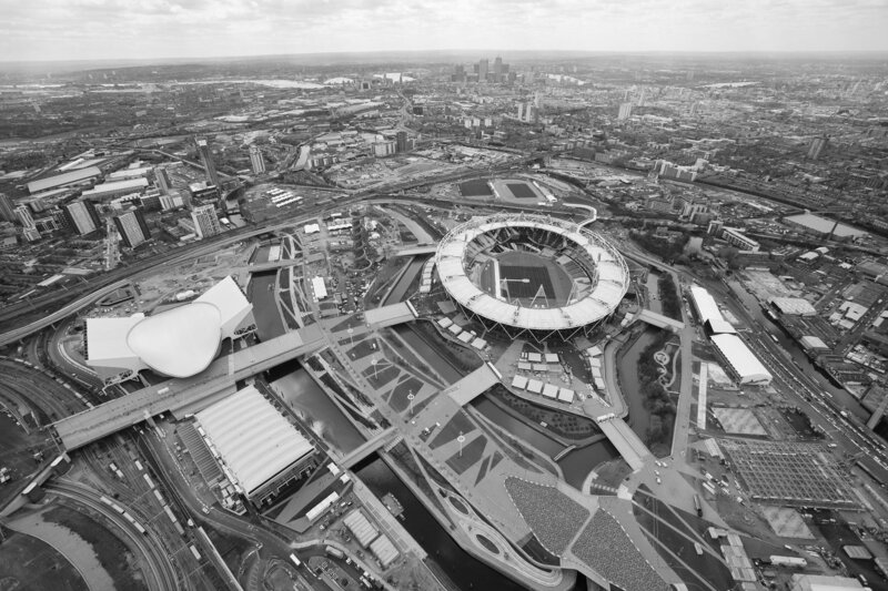 Aerial shot of the Olympic Park