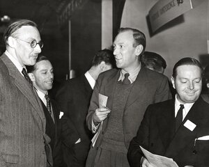 Image: Furniture Conference in London, Sir Gordon Russell (L), Director of the Council of Industrial Design and Ernest Race (Centre), designer and manufacturer - 1953 ©Design Council / University of Brighton Design Archives