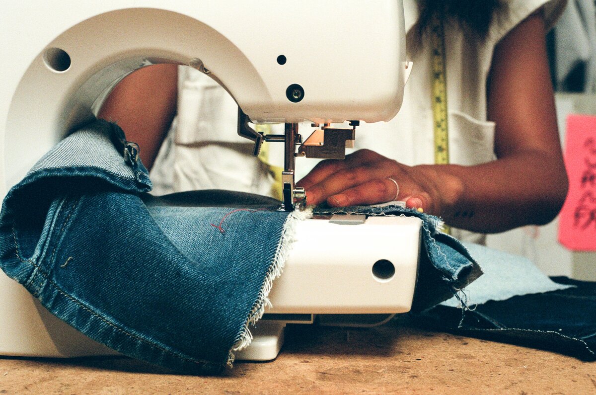 Woman sewing