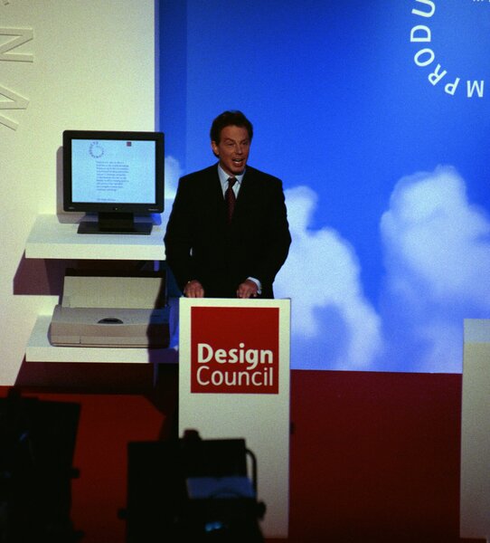 Tony Blair launching the Millenium Products at the Millenium Dome - December 1999 ©Design Council
